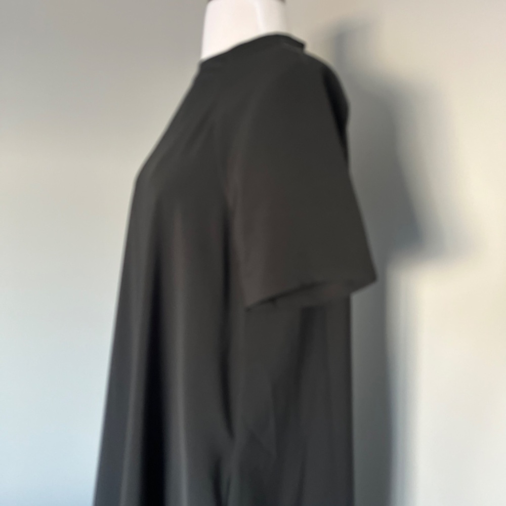 And Other Stories High Neck Black Polyester Scuba A-line Casual Shortsleev Dress - Picture 7 of 14